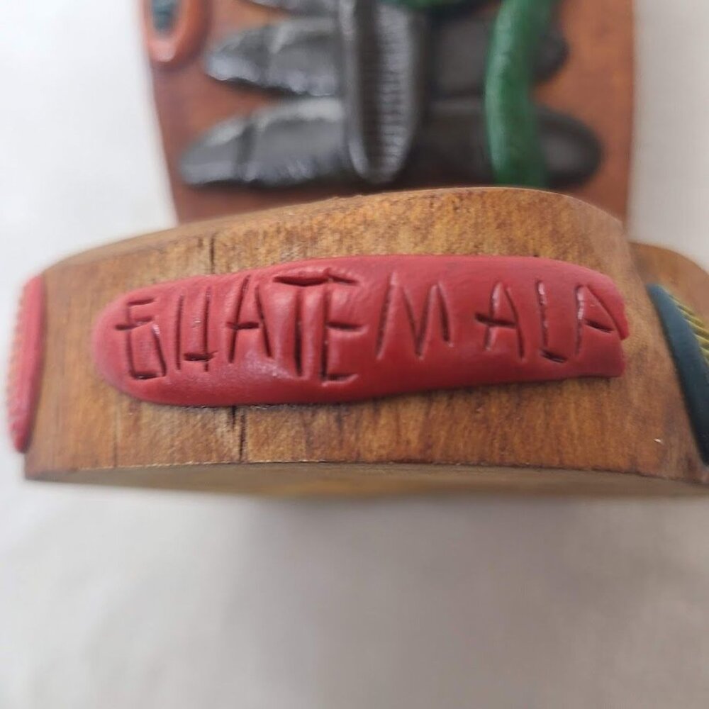 Guatemala Hand Carved Wooden Quetzal Bird Incense Holder Folk Art - Picture 10 of 11
